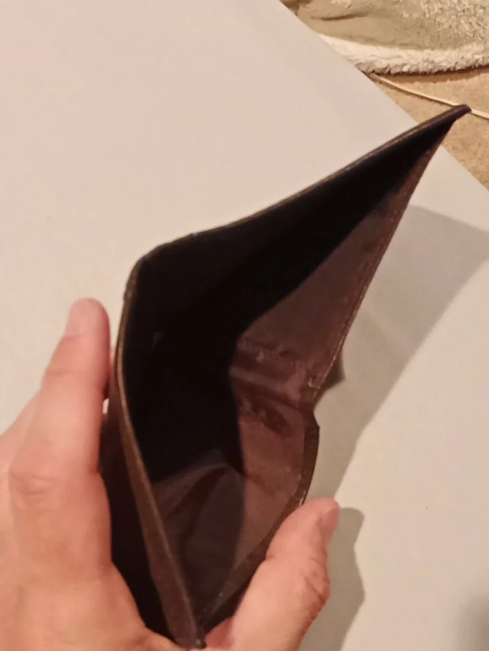 Calvin Klein Dark Brown Textured Leather Bi-Fold Wallet